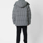 Bomber oversize pied de poule con cappuccio removibile