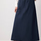 Gonna lunga blu navy con vita elasticizzata e coulisse