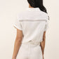 Blusa Cira in cotone con dettagli in pizzo