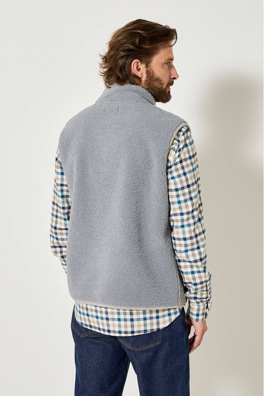 Gilet in Sherpa senza Maniche con Zip