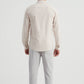 Camicia Oxford a Righe Beige e Bianco