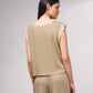T-shirt in lurex metallizzato con maniche ad aletta