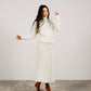 Maglione dolcevita corto in misto cashmere con polsini risvoltati