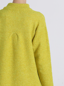 Maglia tunica lunga bouclé con collo alto