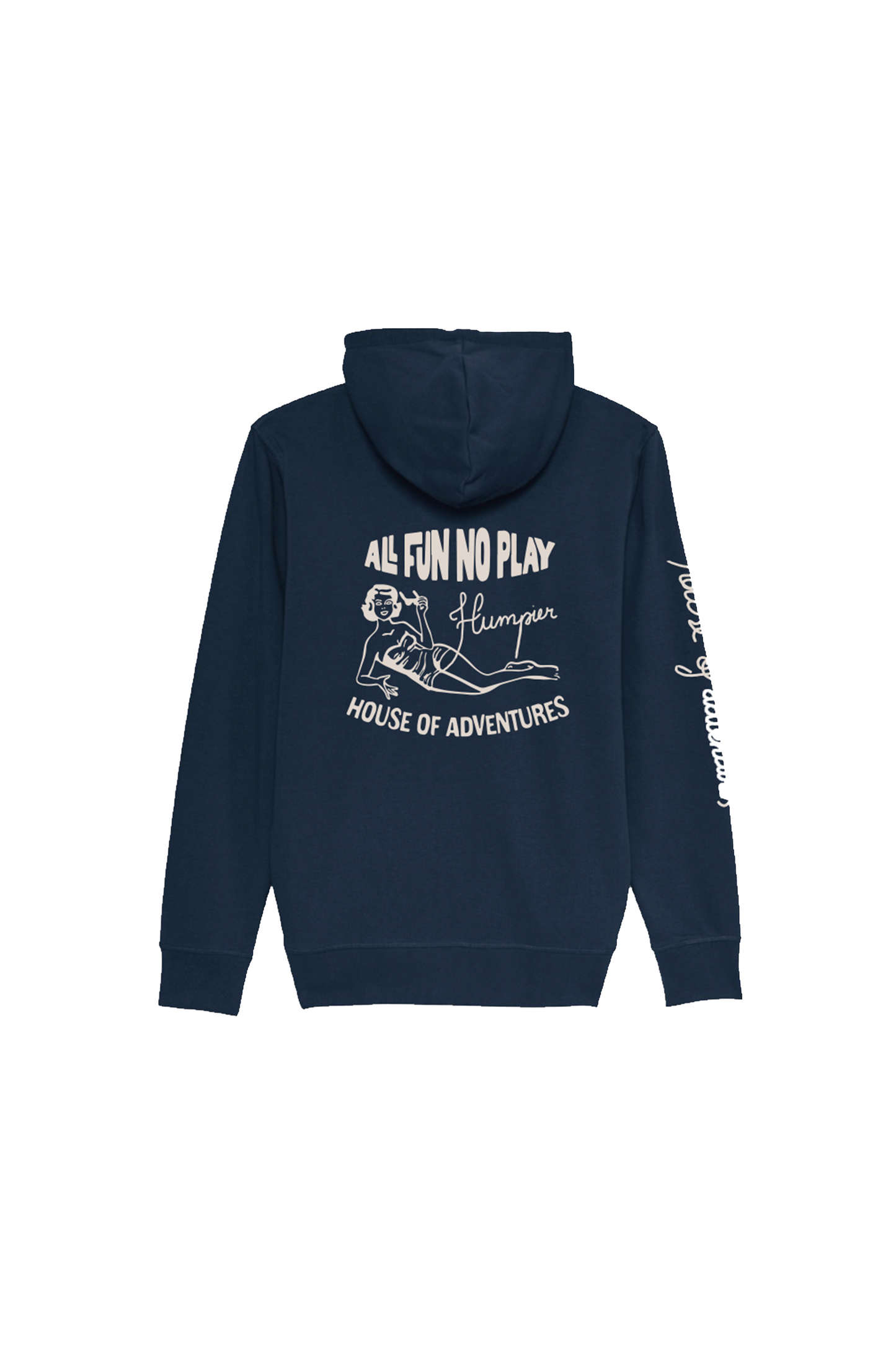 Felpa con zip e cappuccio con stampa All Fun, No Play