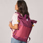 Zaino roll-top in poliestere riciclato viola e bordeaux