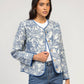 Giacca Shera indaco con stampa blu