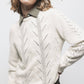 Maglione in maglia strutturata traforata girocollo