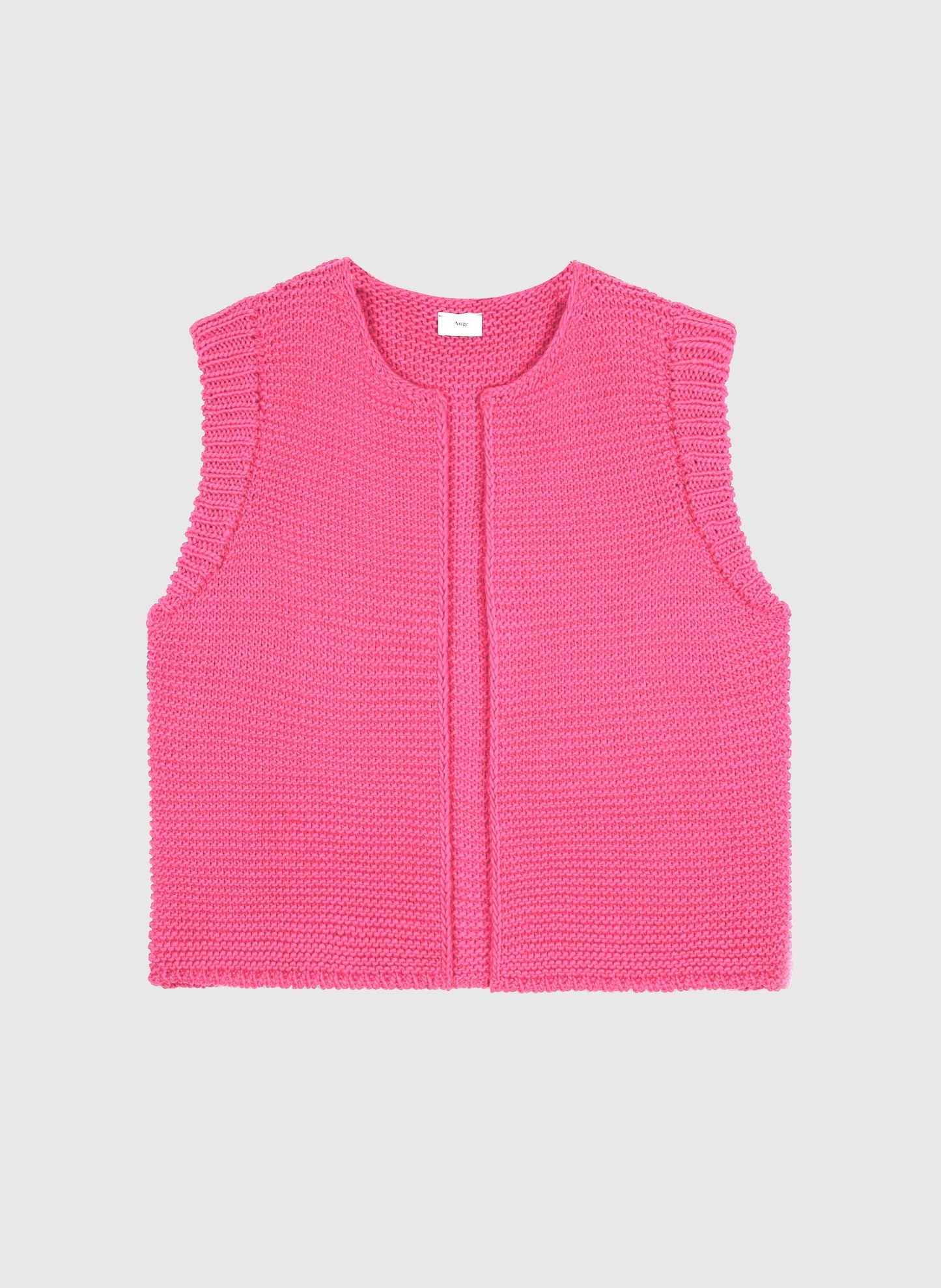 Gilet in maglia rosa fluo
