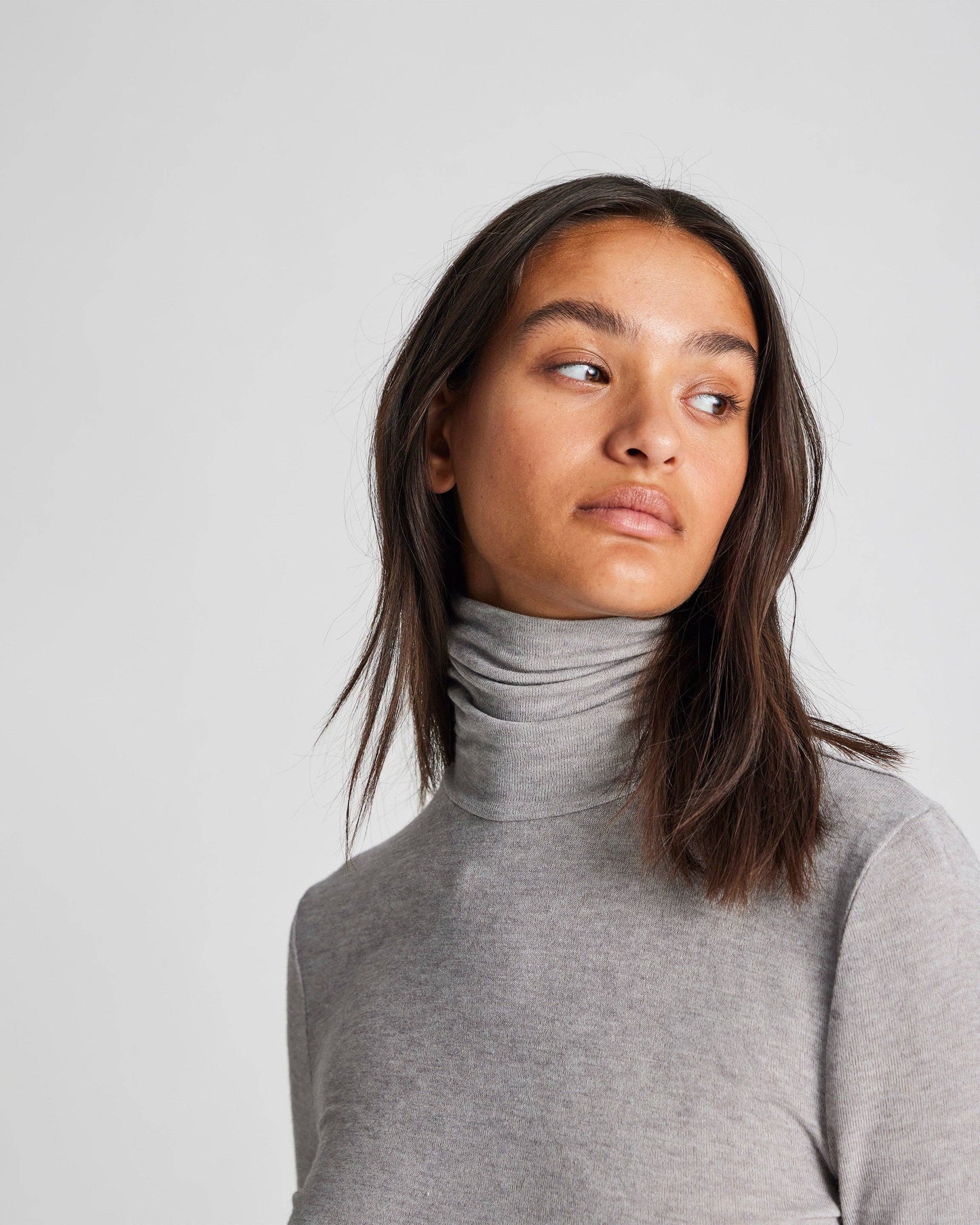 Maglia dolcevita Anna in lana grigio chiaro mélange