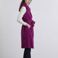 Gilet lungo con cintura viola