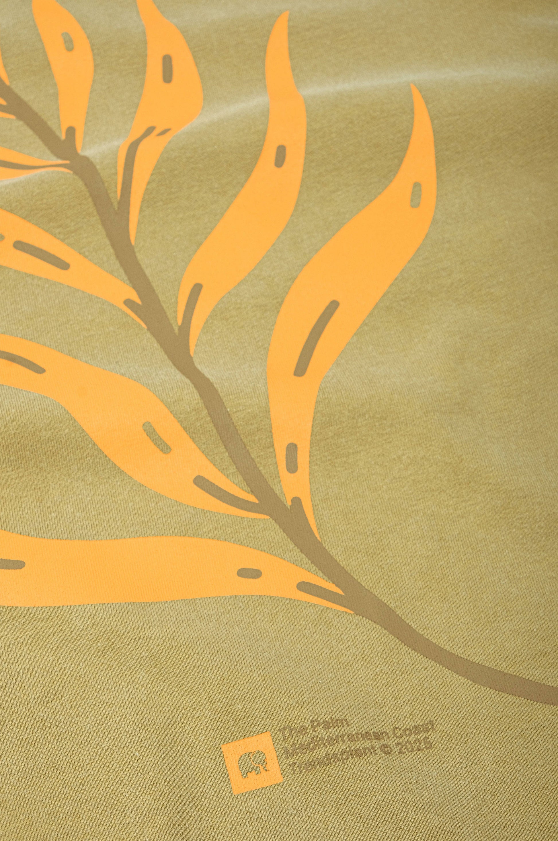 T-shirt donna pigmentata crop con stampa palma Golden Palm