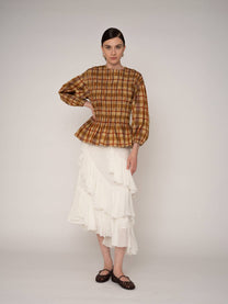 Blusa in popeline con bottoni