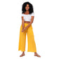 Pantaloni estivi culotte in cotone gialli