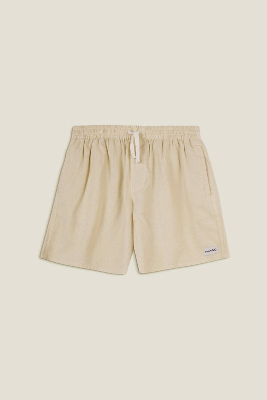 Shorts in lino color crema