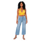 Top crop boho giallo con schiena scoperta