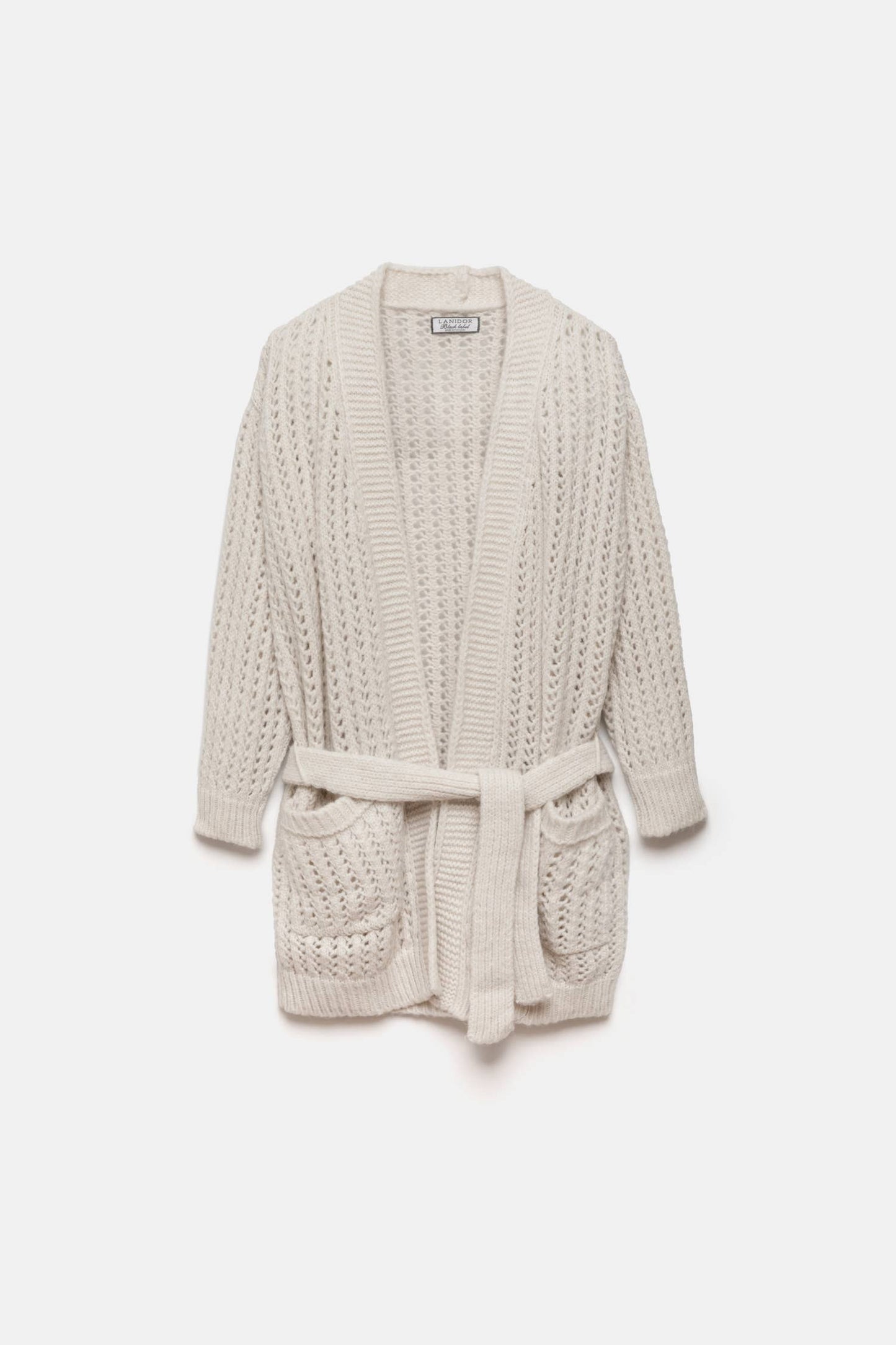 Cardigan in maglia strutturata con cintura