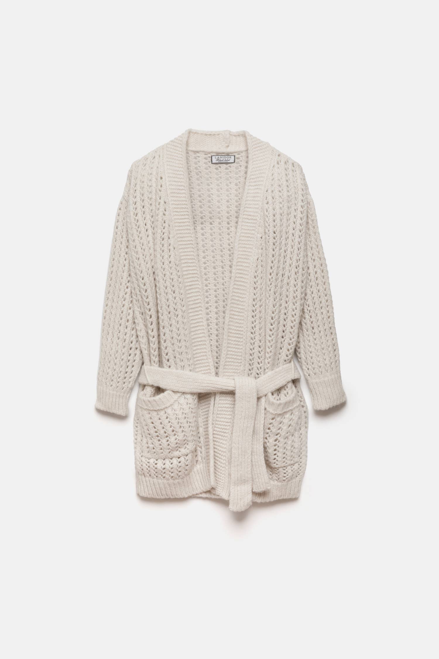 Cardigan in maglia strutturata con cintura