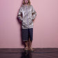 Giacca metallizzata con cappuccio e zip da donna