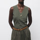 Top basic senza maniche con scollo a V