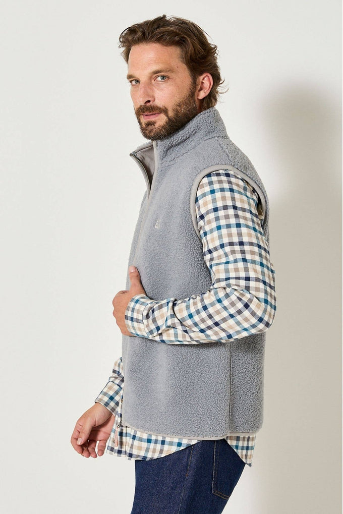 Gilet in Sherpa senza Maniche con Zip