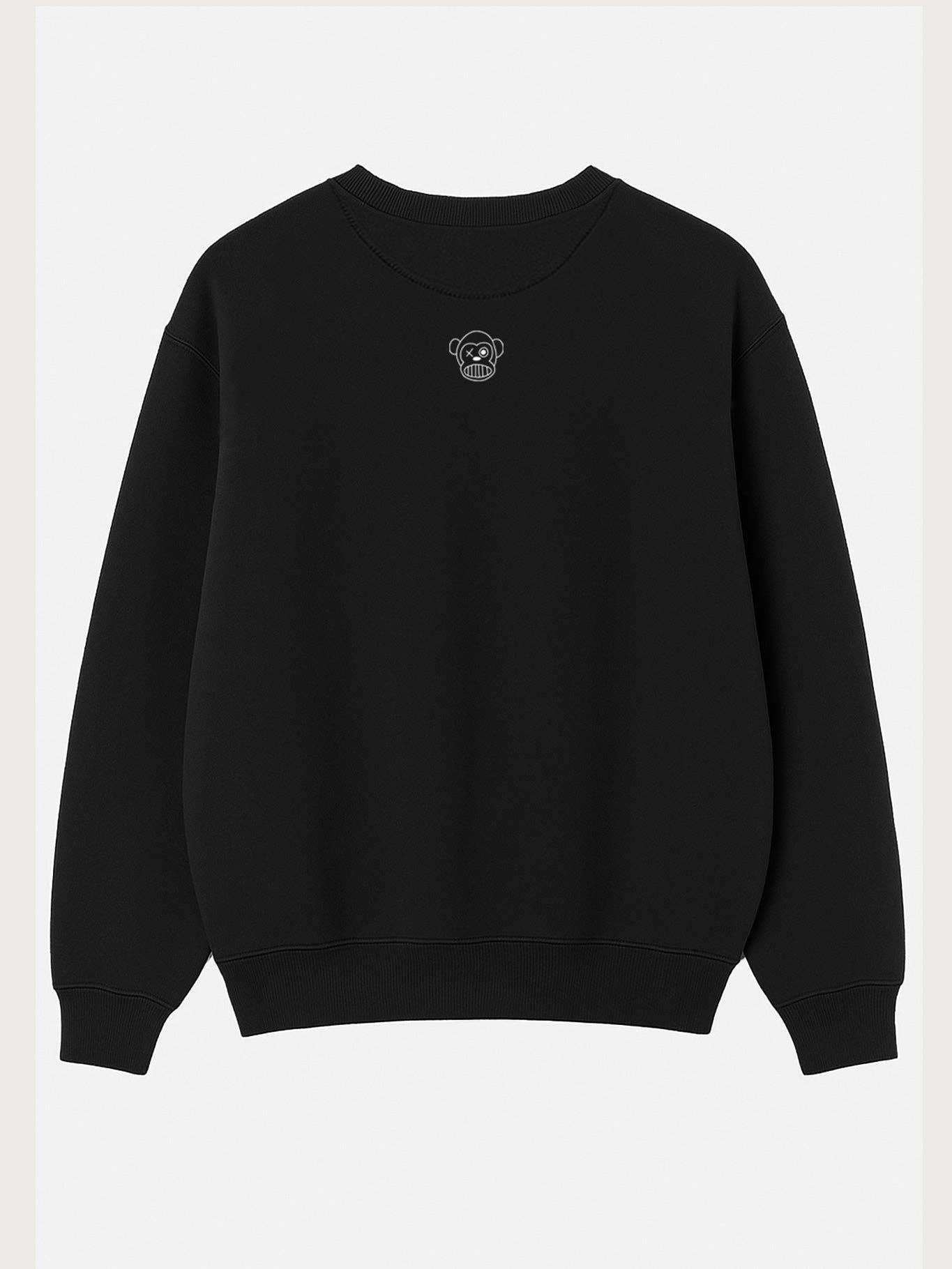 Felpa oversize unisex nera con ricamo Bendita Locura