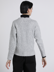Cardigan in maglia traforata con bottoni
