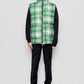 Gilet imbottito Gora tartan verde e bianco