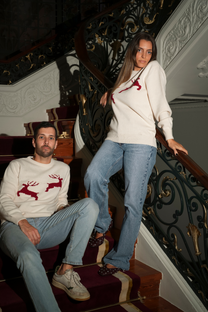 Maglione unisex con renne