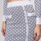 Gonna midi in maglia jacquard con bottoni decorativi