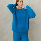 Maglione girocollo a coste da pescatore in misto cashmere