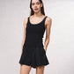 Top in maglia a coste con profili a contrasto