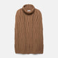 Poncho in maglia strutturata con collo alto