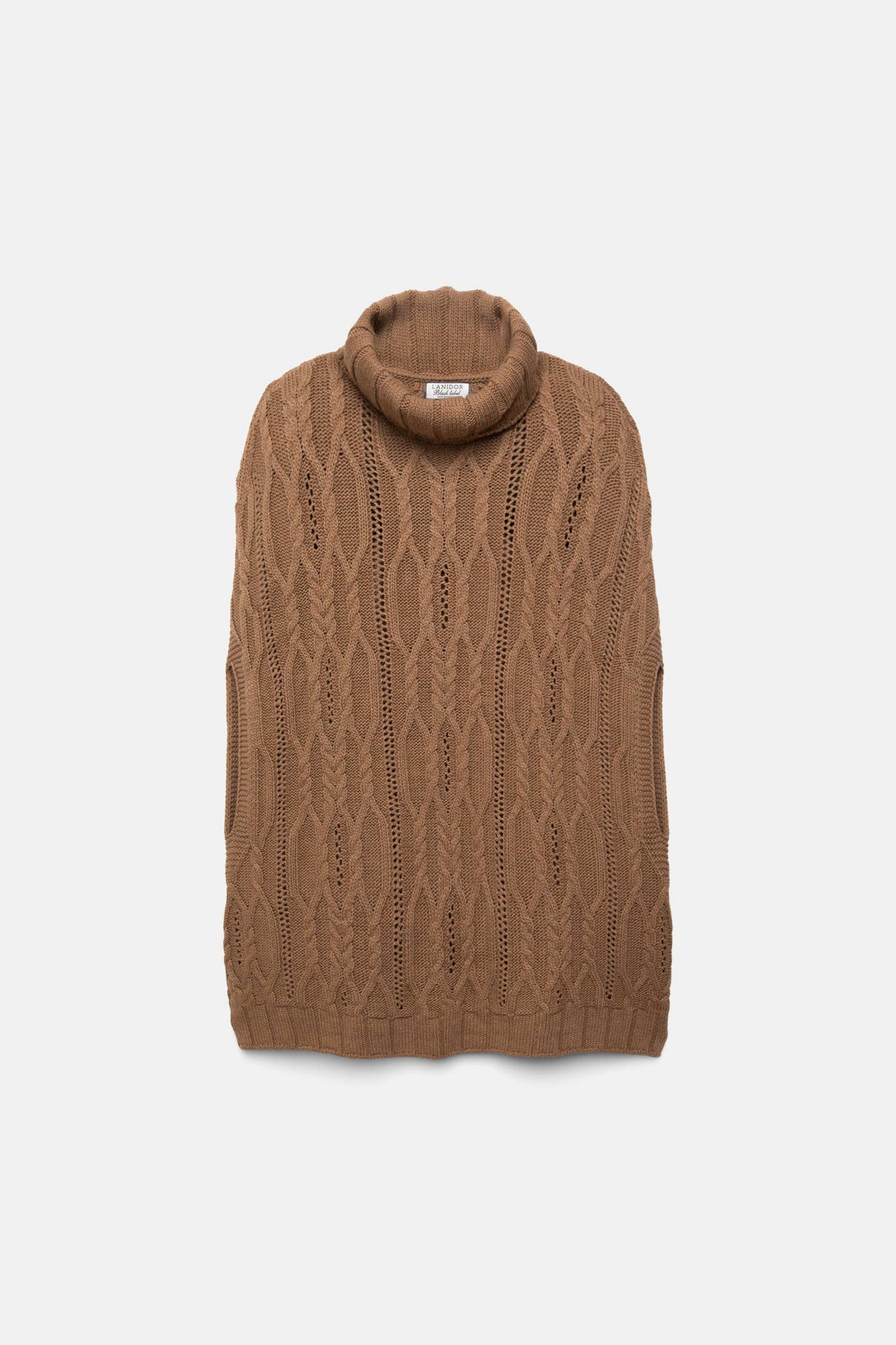 Poncho in maglia strutturata con collo alto