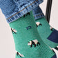 Calzini in cotone pettinato con panda a righe