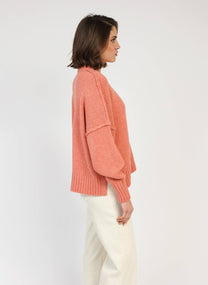 Cardigan in maglia rosa oversize con bottoni