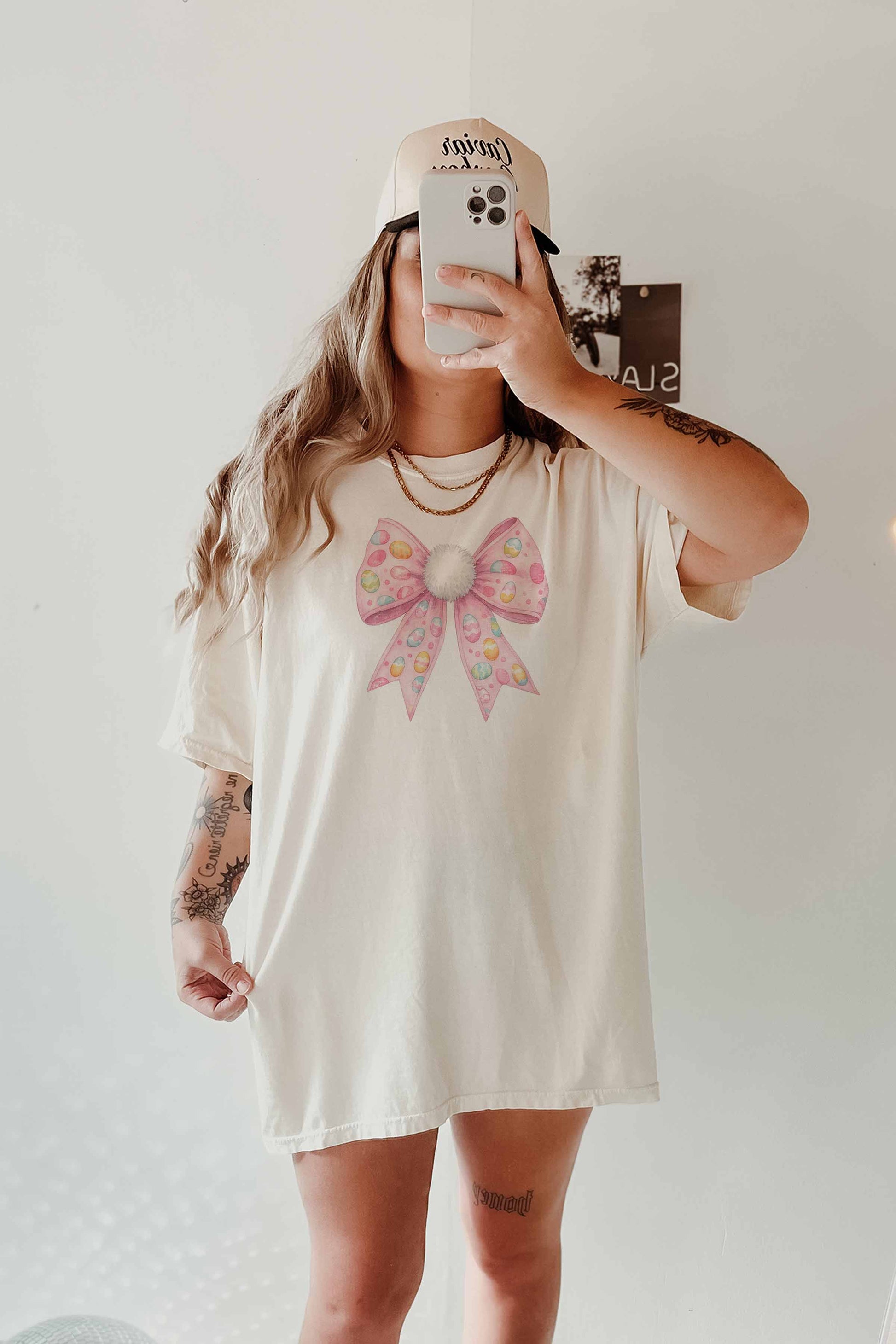 T-shirt oversize con fiocco coniglietto