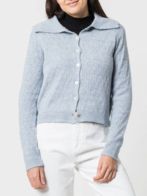 Cardigan in maglia con collo lungo e bottoni