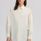 Camicia oversize beige con dettaglio manica