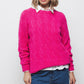 Maglione in maglia strutturata fucsia