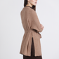 Cardigan con cintura da donna in maglia effetto bouclé