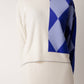 Maglione destrutturato in misto cashmere con intarsio a rombi