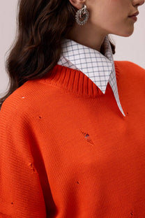 Maglione in maglia effetto vintage destroyed