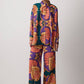 Completo camicia e pantaloni a fantasia multicolor
