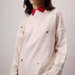 Maglione in maglia effetto vintage con dettagli distressed