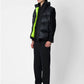 Gilet imbottito con logo e fodera giallo fluo