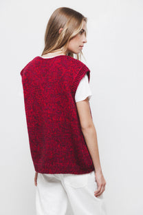 Gilet in maglia con bottoni a contrasto