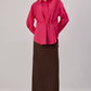 Camicia in popeline fucsia con accessori in metallo