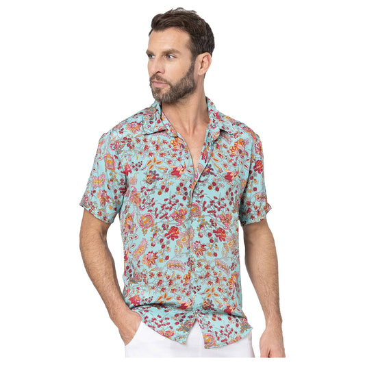 Camicia estiva a maniche corte floreale