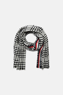Sciarpa pied de poule con frange